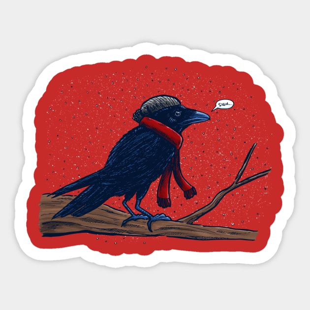 Annoyed IL Birds: The Crow Sticker by nickv47